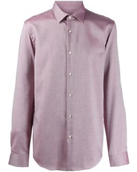 Мужская пурпурная рубашка с длинным рукавом от BOSS
