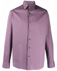 Мужская пурпурная рубашка с длинным рукавом от BOSS