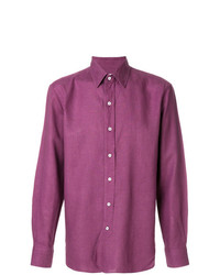 Мужская пурпурная рубашка с длинным рукавом от Doppiaa