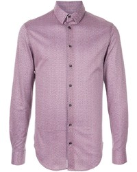 Мужская пурпурная рубашка с длинным рукавом от Giorgio Armani