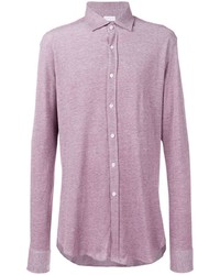 Мужская пурпурная рубашка с длинным рукавом от Harris Wharf London