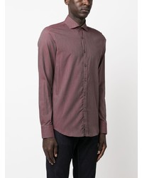 Мужская пурпурная рубашка с длинным рукавом от Canali