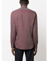 Мужская пурпурная рубашка с длинным рукавом от Canali