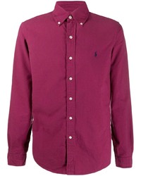 Мужская пурпурная рубашка с длинным рукавом от Polo Ralph Lauren
