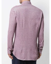 Мужская пурпурная рубашка с длинным рукавом от Harris Wharf London