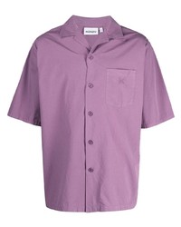 Мужская пурпурная рубашка с коротким рукавом от Kenzo