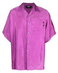 Мужская пурпурная рубашка с коротким рукавом от MSGM