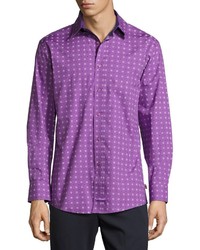 Пурпурная рубашка с принтом