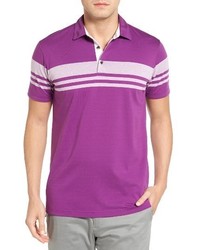 Пурпурная футболка-поло в горизонтальную полоску
