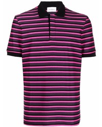 Мужская пурпурная футболка-поло в горизонтальную полоску от Salvatore Ferragamo