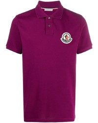 Пурпурная футболка-поло с вышивкой