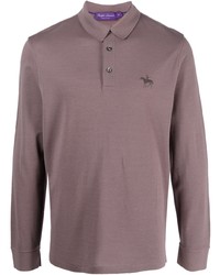 Мужская пурпурная футболка-поло с вышивкой от Ralph Lauren Purple Label