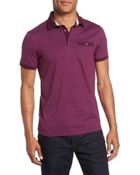 Пурпурная футболка-поло с принтом