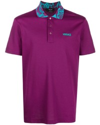 Мужская пурпурная футболка-поло от Versace