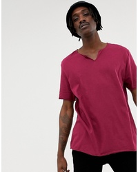 Мужская пурпурная футболка с v-образным вырезом от ASOS DESIGN