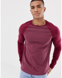Мужская пурпурная футболка с длинным рукавом от ASOS DESIGN