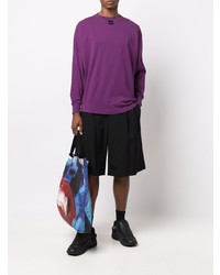 Мужская пурпурная футболка с длинным рукавом от Palm Angels