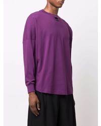 Мужская пурпурная футболка с длинным рукавом от Palm Angels