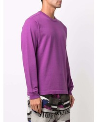 Мужская пурпурная футболка с длинным рукавом от Stone Island