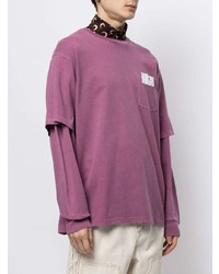 Мужская пурпурная футболка с длинным рукавом от A Bathing Ape