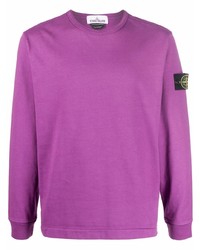 Мужская пурпурная футболка с длинным рукавом от Stone Island