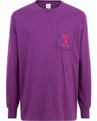Мужская пурпурная футболка с длинным рукавом от Supreme