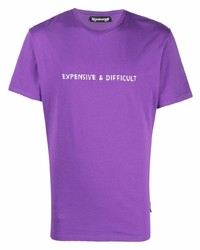 Мужская пурпурная футболка с круглым вырезом с вышивкой от Nasaseasons