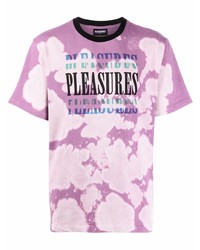 Мужская пурпурная футболка с круглым вырезом с принтом тай-дай от Pleasures