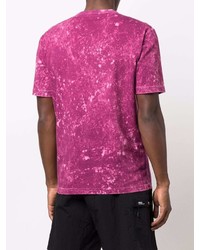 Мужская пурпурная футболка с круглым вырезом с принтом тай-дай от Stone Island