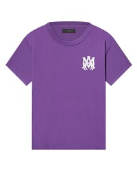 Мужская пурпурная футболка с круглым вырезом с принтом от Amiri