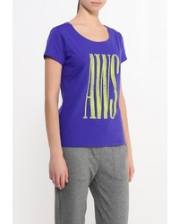 Женская пурпурная футболка с круглым вырезом с принтом от Anta