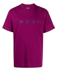 Мужская пурпурная футболка с круглым вырезом с принтом от Carhartt WIP