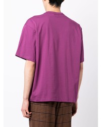 Мужская пурпурная футболка с круглым вырезом с принтом от Kolor