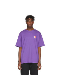 Мужская пурпурная футболка с круглым вырезом с принтом от Clot