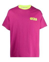 Мужская пурпурная футболка с круглым вырезом с принтом от Gcds