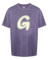 Мужская пурпурная футболка с круглым вырезом с принтом от Gramicci