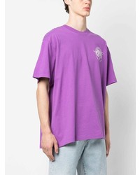 Мужская пурпурная футболка с круглым вырезом с принтом от Off-White