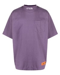 Мужская пурпурная футболка с круглым вырезом с принтом от Heron Preston