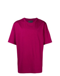 Мужская пурпурная футболка с круглым вырезом с принтом от Juun.J