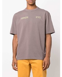 Мужская пурпурная футболка с круглым вырезом с принтом от Heron Preston