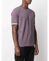 Мужская пурпурная футболка с круглым вырезом с принтом от Stone Island