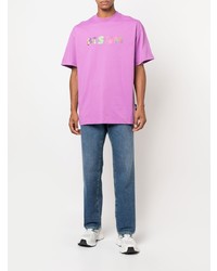 Мужская пурпурная футболка с круглым вырезом с принтом от MSGM