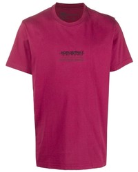 Мужская пурпурная футболка с круглым вырезом с принтом от Maharishi