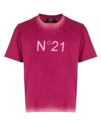 Мужская пурпурная футболка с круглым вырезом с принтом от N°21