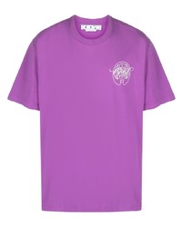 Мужская пурпурная футболка с круглым вырезом с принтом от Off-White