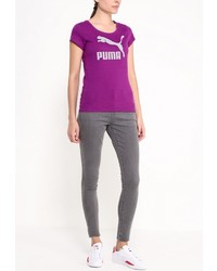Женская пурпурная футболка с круглым вырезом с принтом от Puma