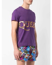 Мужская пурпурная футболка с круглым вырезом с принтом от Vilebrequin