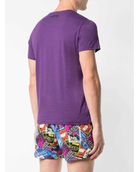 Мужская пурпурная футболка с круглым вырезом с принтом от Vilebrequin
