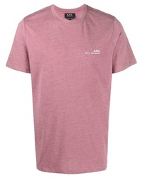 Мужская пурпурная футболка с круглым вырезом от A.P.C.