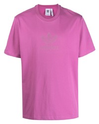 Мужская пурпурная футболка с круглым вырезом от adidas